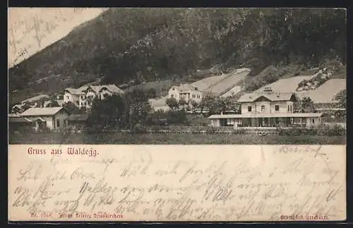 AK Waldegg, Totalansicht mit Blick auf den Bahnhof