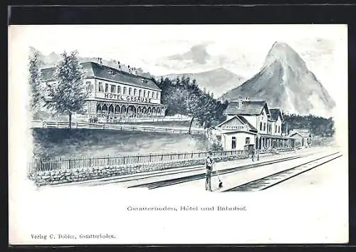 AK Gstatterboden, Hôtel und Bahnhof