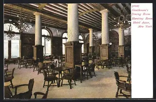 AK New York, NY, Hotel Astor, Gentlemen`s Dining Room, Hunting Room