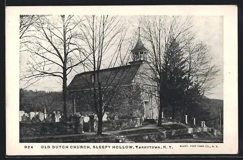 AK Tarrytown, NY, Old Dutch Church, Sleepy Hollow