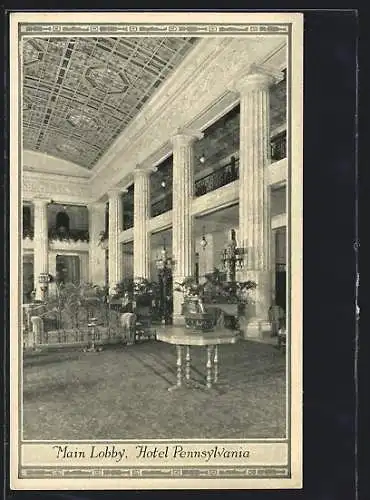 AK New York, NY, Hotel Pennsylvania, Main Lobby