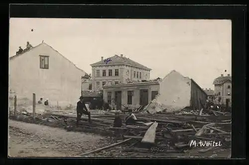 Foto-AK Wiener Neustadt, Tornado am 10.7.1916