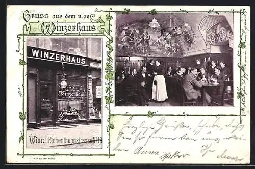 AK Wien, Winzerhaus, Rothenthurmstrasse 19