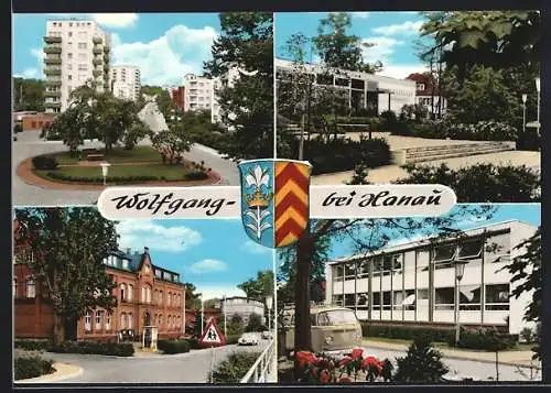 AK Wolfgang / Hanau, Friedrich Ebert-Strasse, Bürgerstrasse, Am Rathaus, Schule