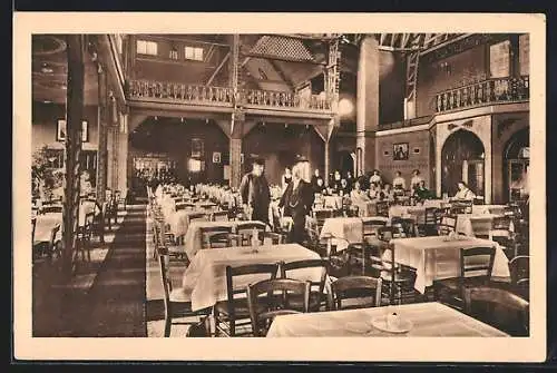 AK Leipzig, Intern. Baufachausstellung mit Sonderausstellungen 1913, Innenansicht der Bayerischen Bierhalle