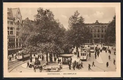 AK Rotterdam, Beursplein, Strassenbahn