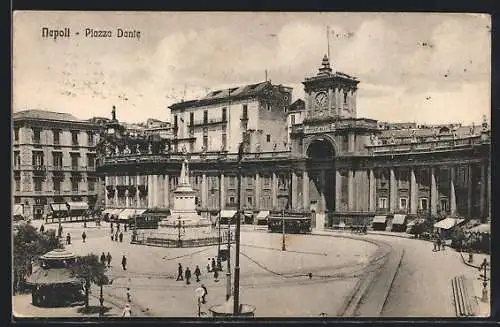 AK Napoli, Piazza Dante, Strassenbahn