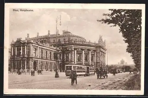 AK Wien, Strassenbahn am Burgtheater