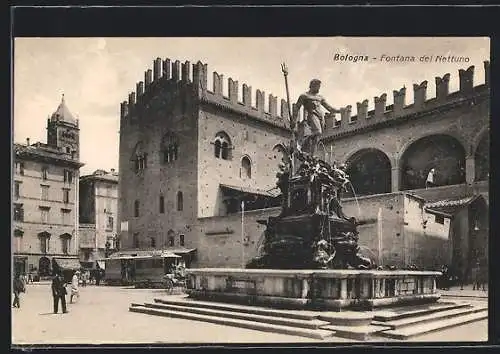 AK Bologna, Fontana del Nettuno, Strassenbahn