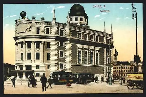 AK Wien, Strassenbahn an der Urania