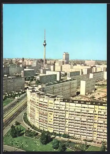 AK Berlin, Blick zum Stadtzentrum und Fernsehturm