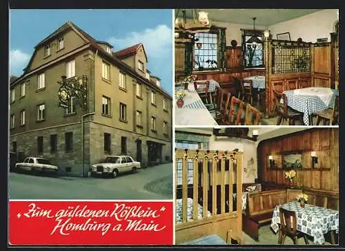 AK Homburg / Main, Gasthaus Zum güldenen Rösslein von innen und aussen