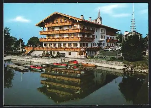 AK Seebruck am Chiemsee, Das Hotel-Café Wassermann, Inh. Mayer-Stocker, Ludwig-Thoma-Strasse 1