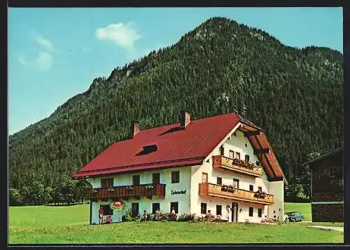 AK Ramsau bei Berchtesgaden, Das Gasthaus Gästeheim Leiererhof, Inh. E. und M. Votz