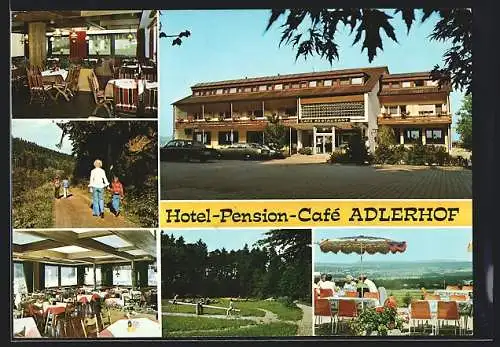 AK Straubenhardt /Enzkreis, Hotel-Pension Adlerhof, mit Innenansichten und Terrasse, Inh. Fam. E. Wolfinger