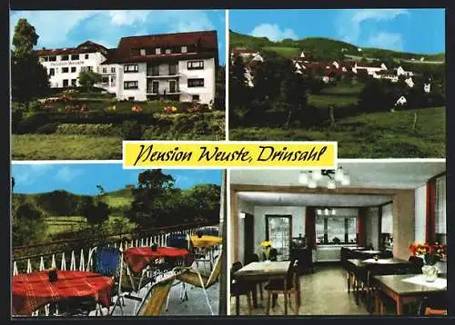 AK Nümbrecht /Drinsahl, Pension Hildegard Weuste, mit Terrasse und Gaststube