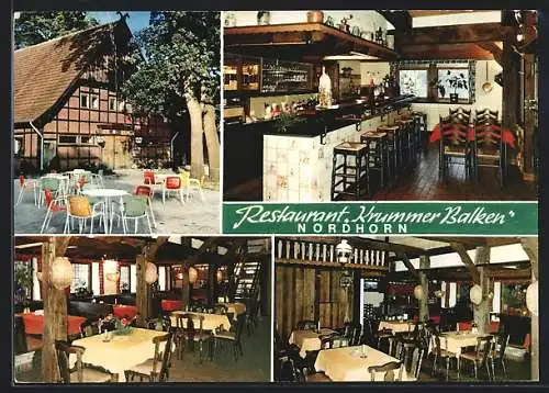 AK Nordhorn, Das Restaurant Krummer Balken, mit Barbereich und Gaststube