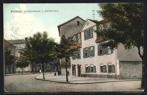 AK Weimar, Schillerstrasse und Schillerhaus