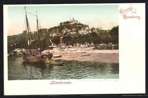 AK Hamburg-Blankenese, Blick zum Süllberg