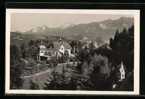 AK Villach, Ortspartie aus der Vogelschau