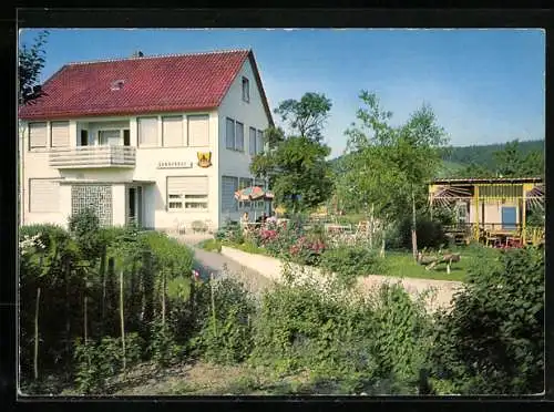 AK Unterheinriet /Vorhof, Gaststätte-Pension Sonnenhof mit Garten