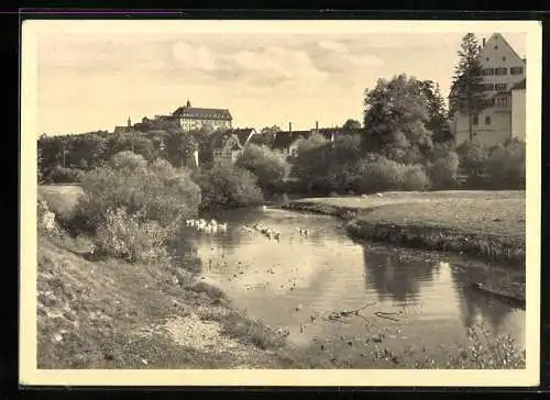 AK Untermarchtal /Wttbg., Erziehungsanstalt z. Guten Hirten (links), Mutterhaus St. Agnes (rechts)