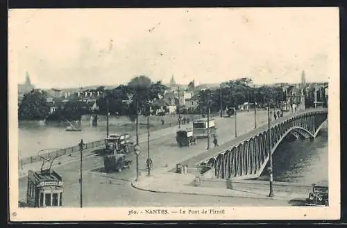 AK Nantes, Le Pont de Pirmil, Strassenbahn