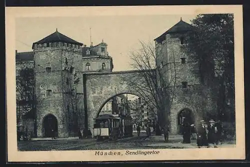 AK München, Strassenbahn am Stendlingertor