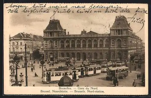 AK Bruxelles, Gare du Nord, Strassenbahn