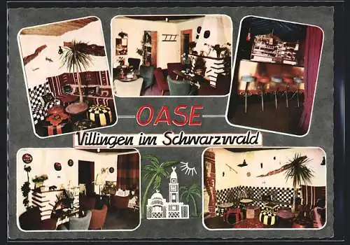 AK Villingen im Schwarzwald, Cafe-Bar Oase, Tilsiter Str. 5, Innenansichten