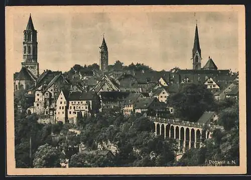 AK Rottweil a. N., Teilansicht mit Kirche