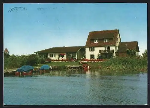 AK Insel Reichenau, Uferpartie mit Booten