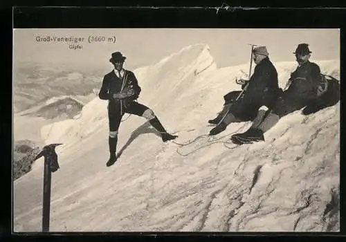 AK Bergsteiger auf dem Gross-Venediger-Gipfel