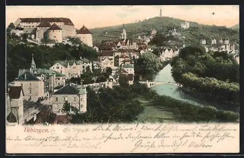 AK Tübingen, Teilansicht mit Blick zur Brücke