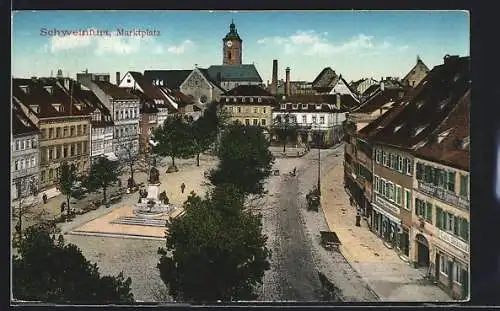 AK Schweinfurt, Marktplatz mit Geschäften