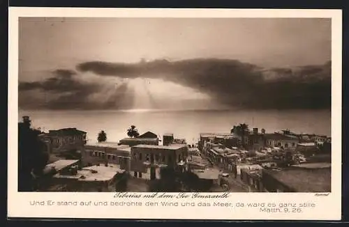 AK Tiberias, Panorama mit dem See Genezareth