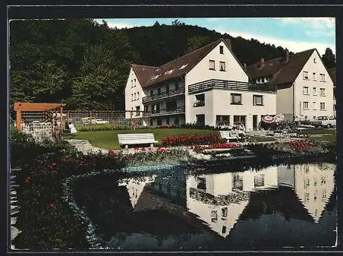 AK Bad Lauterberg /Harz, Das Kneipp-Kurheim Gollee mit Garten und Teich, Wiesenbeck Strasse