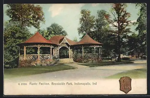 AK Indianapolis, IN, Rustic Pavilion in Brookside Park