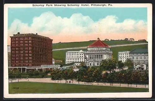 AK Pittsburgh, PA, Schenley Park showing Schenley Hotel