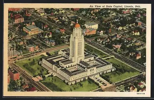 AK Lincoln, NE, Air View of State Capitol