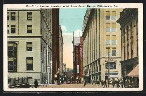 AK Pittsburgh, PA, Fifth Avenue looking West from Court House