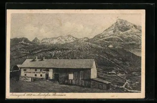 AK Galtür, Gasthaus Zum guten Tropfen am Zeinisjoch