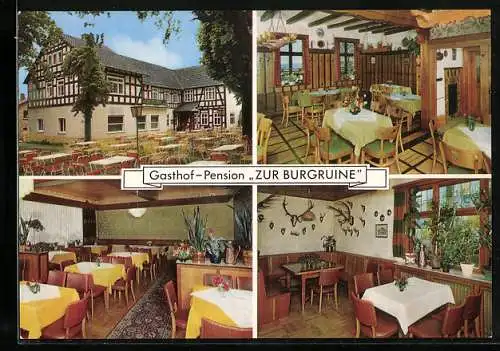 AK Frauenberg / Marburg, Gasthof-Pension Zur Burgruine, Gaststube