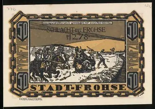 Notgeld Frohse 1921, 50 Pfennig, Schlacht bei Frohse 1278