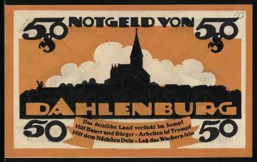 Notgeld Dahlenburg 1920, 50 Pfennig, Panorama