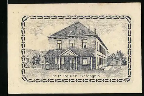 Notgeld Dömitz a. Elbe 1921, 25 Pfennig, Fritz Reuter-Gefängnis, Gutschein