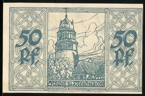 Notgeld Diepholz 1920, 50 Pfennig, Schloss zu Diepholz, Wappen, Gutschein