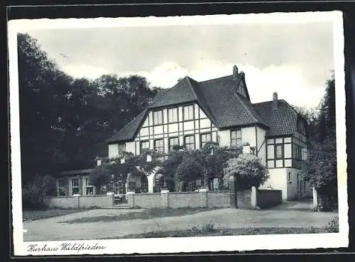 AK Dünsen / Harpstedt, Am Hotel Kurhaus Waldfrieden