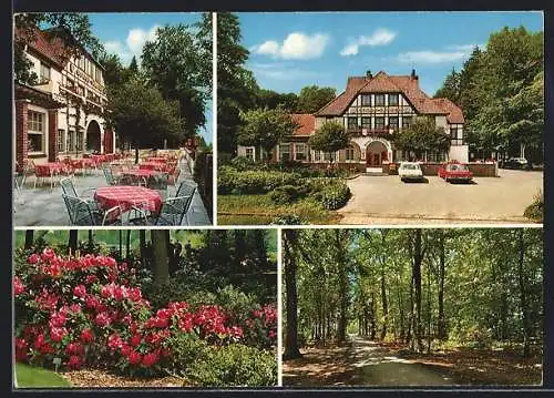 AK Dünsen / Harpstedt, Hotel Waldfrieden mit Terrasse