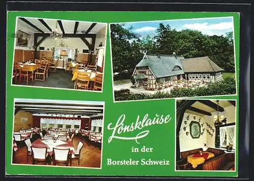 AK Borstel / Diepholz, Gasthaus Lönsklause, Innenansicht vom Speiseraum